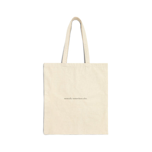 Tote Bag — Cute Cat Illustration "no thoughts just elsewhere" Canvas Tote